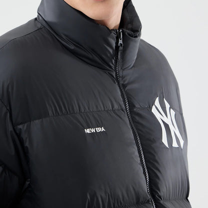 The Male model is wearing New York Yankees MLB Black Puffer Down Jacket 6