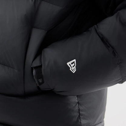 The Male model is wearing New York Yankees MLB Black Puffer Down Jacket 7
