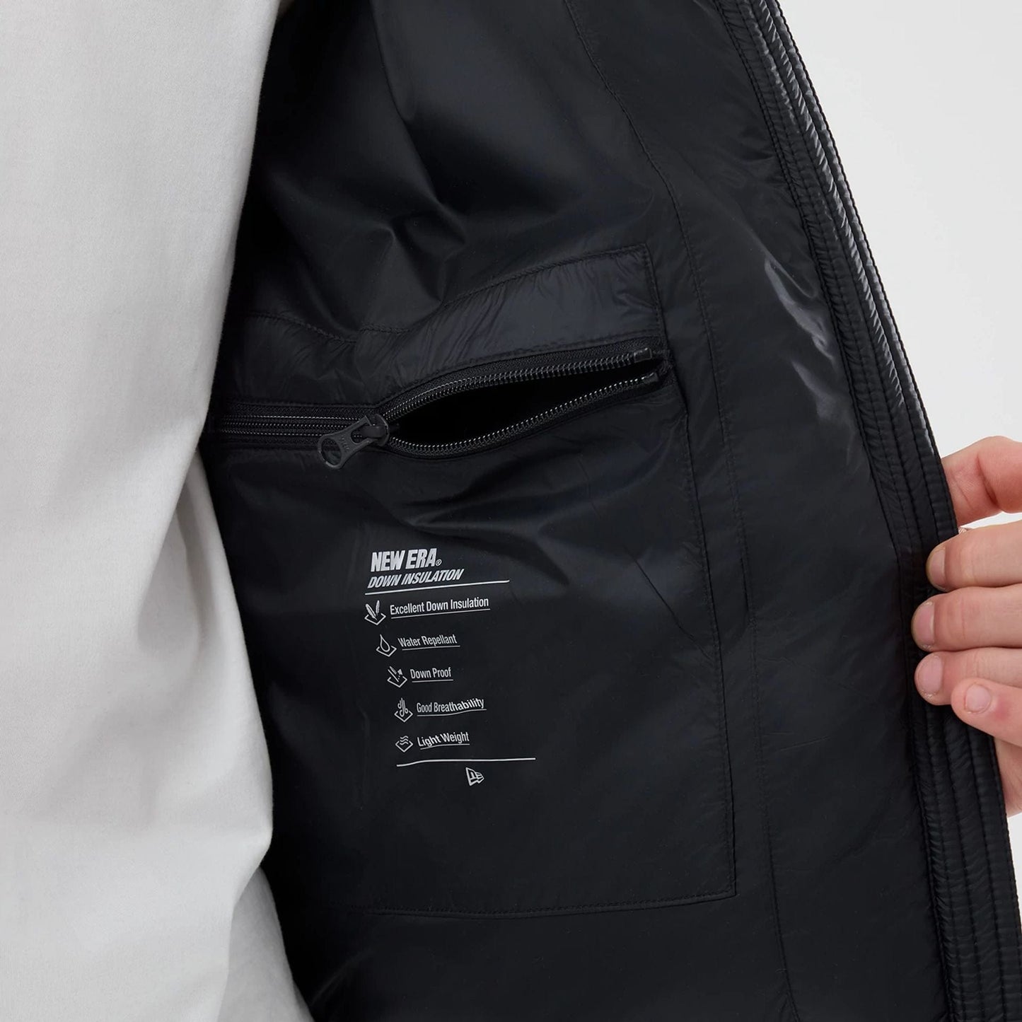 The Male model is wearing New York Yankees MLB Black Puffer Down Jacket  4