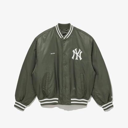 The Male model is wearing New York Yankees MLB Green Stadium Jacket  1