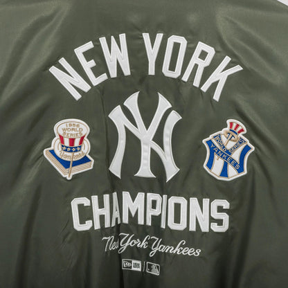 The Male model is wearing New York Yankees MLB Green Stadium Jacket  5