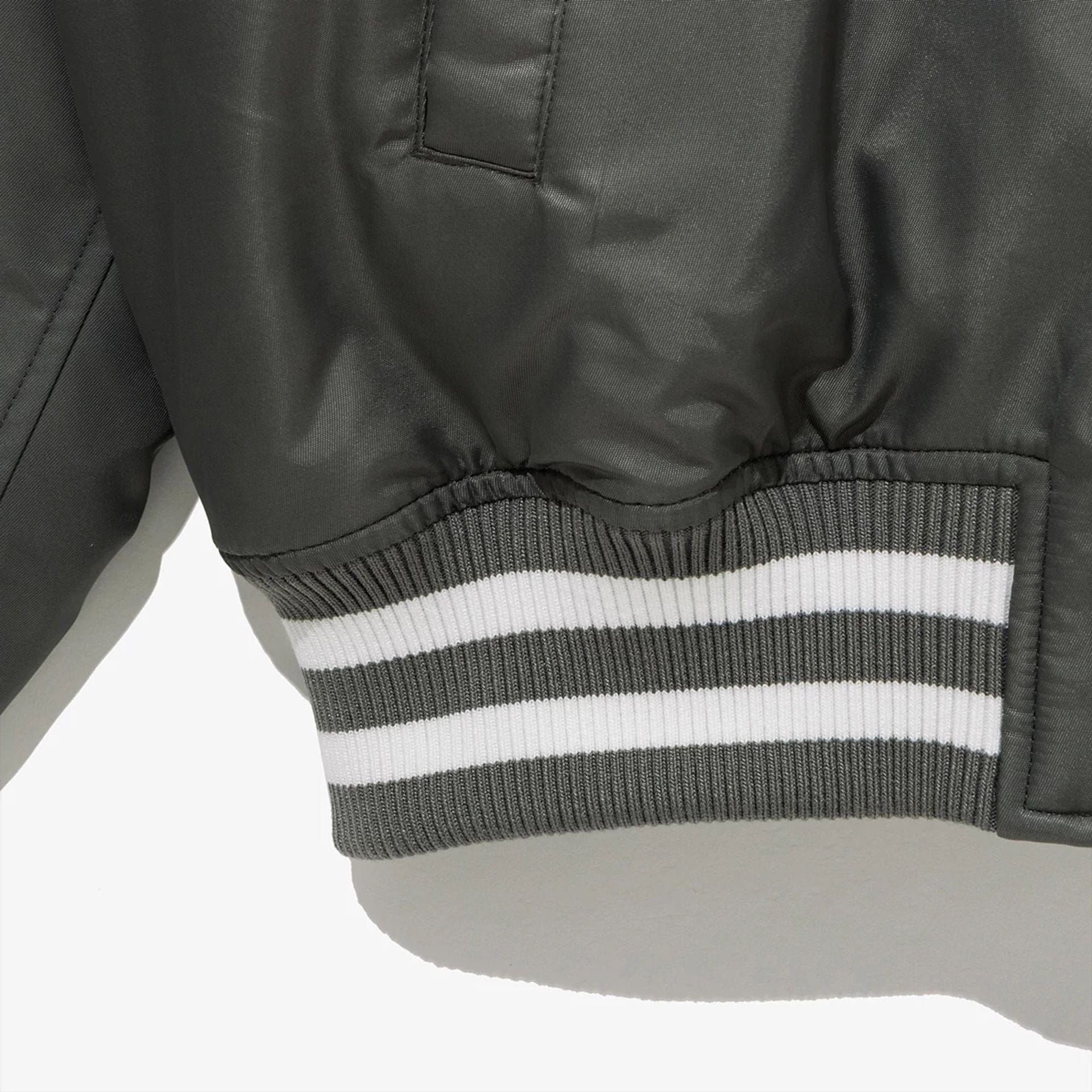 The Male model is wearing LA Dodgers MLB Grey Stadium Jacket  7