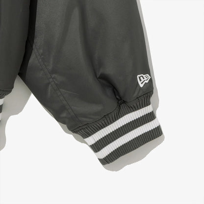 The Male model is wearing LA Dodgers MLB Grey Stadium Jacket  14