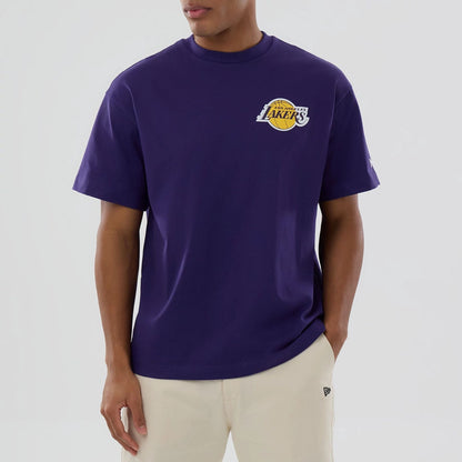 The model is wearing this NBA logo LA Lakers T-Shirt in purple. 6