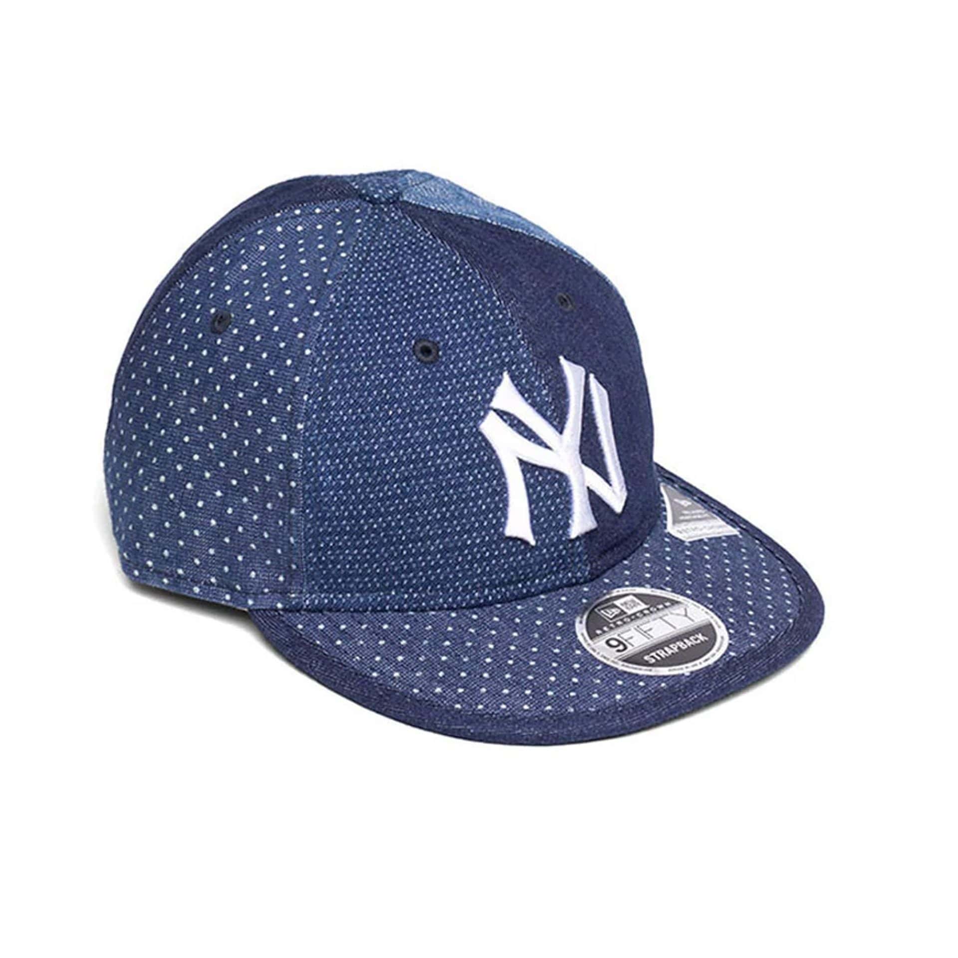 Pictured is this MLB Multi Panel Denim New York Yankees Retro Crown 9FIFTY cap in dark blue. 3