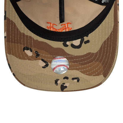 back pofile camo NY mets green and brown cap