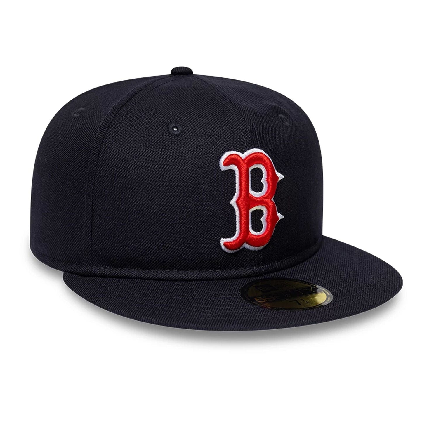 Pictured is this MLB Soft Buckram Boston Red Sox 59FIFTY Fitted cap in navy. 4