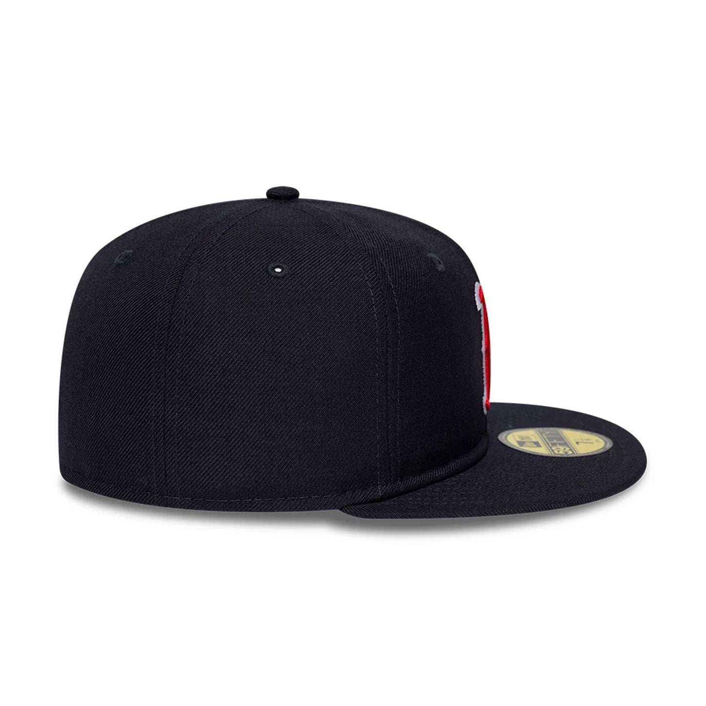 Pictured is this MLB Soft Buckram Boston Red Sox 59FIFTY Fitted cap in navy. 7