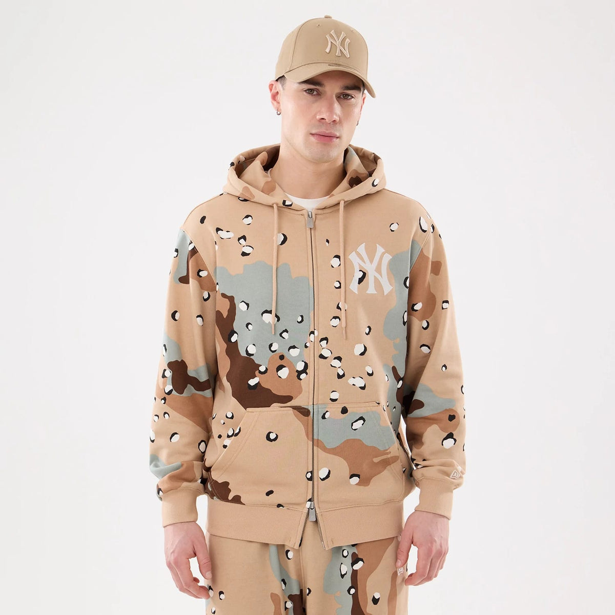 York Yankees MLB Desert Camo 2 Way Full Zip Hoodie