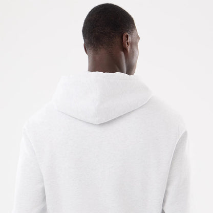 The model is wearing this MLB Comfort LA Dodgers 2 Way Full Zip Hoodie in grey. 8