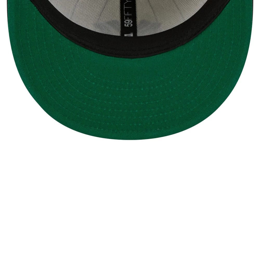 Pictured is this MLB Stripes New York Yankees 59FIFTY Fitted cap in cream & black. 2