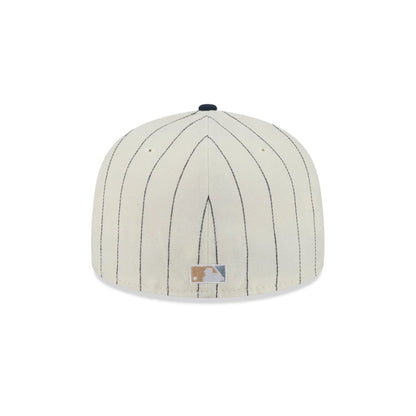 Pictured is this MLB Stripes LA Dodgers 59FIFTY Fitted cap in cream. 8