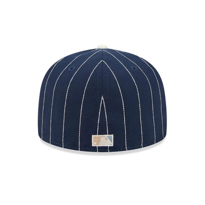 Pictured is this MLB Stripes Detroit Tigers 59FIFTY Fitted cap in dark blue. 7