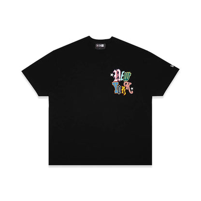 The model is wearing this MLB Word Art New York Yankees T-Shirt in black. 7
