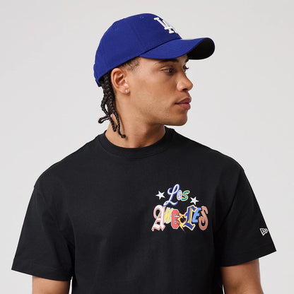 The model is wearing this MLB Word Art LA Dodgers T-Shirt in black. 6