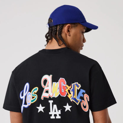 The model is wearing this MLB Word Art LA Dodgers T-Shirt in black. 7