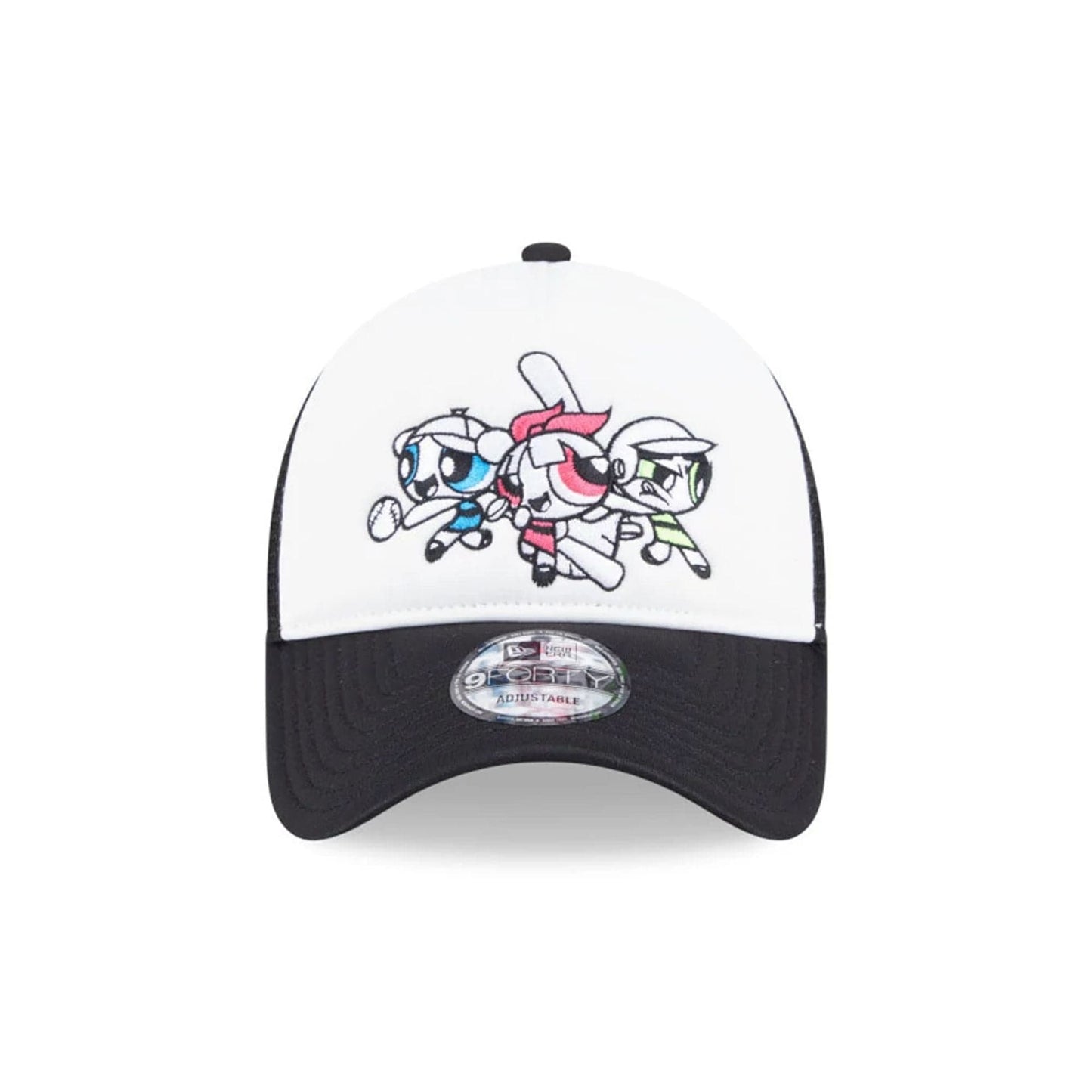 Pictured is this Powerpuff Girls 9FORTY A-Frame Trucker cap in Black. 3