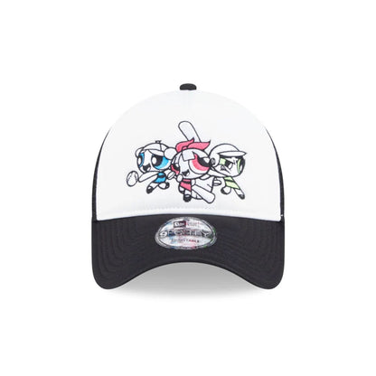 Pictured is this Powerpuff Girls 9FORTY A-Frame Trucker cap in Black. 3