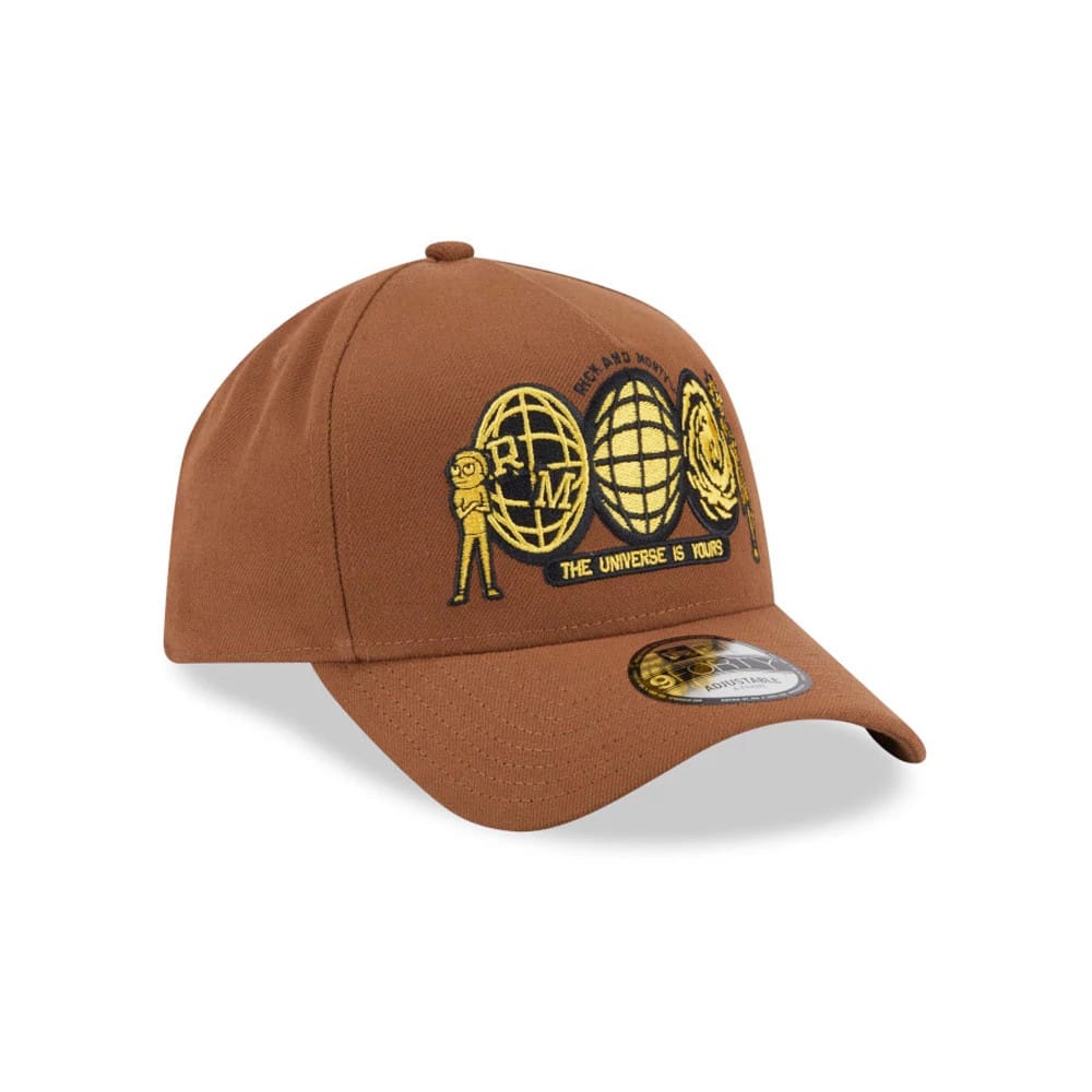Pictured is this  Rick And Morty 9FORTY A-Frame Adjustable cap in open brown. 3