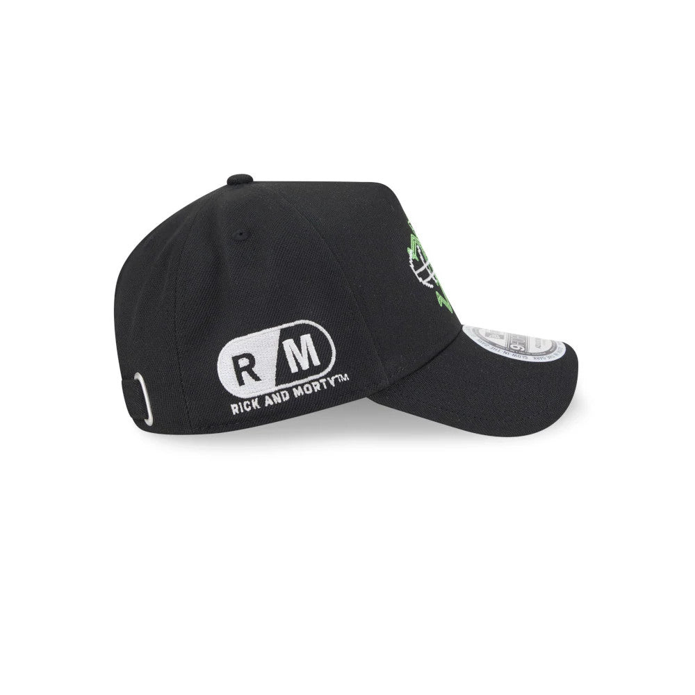 Pictured is this Rick And Morty Glow In The Dark 9FORTY A-Frame Adjustable cap in black. 4