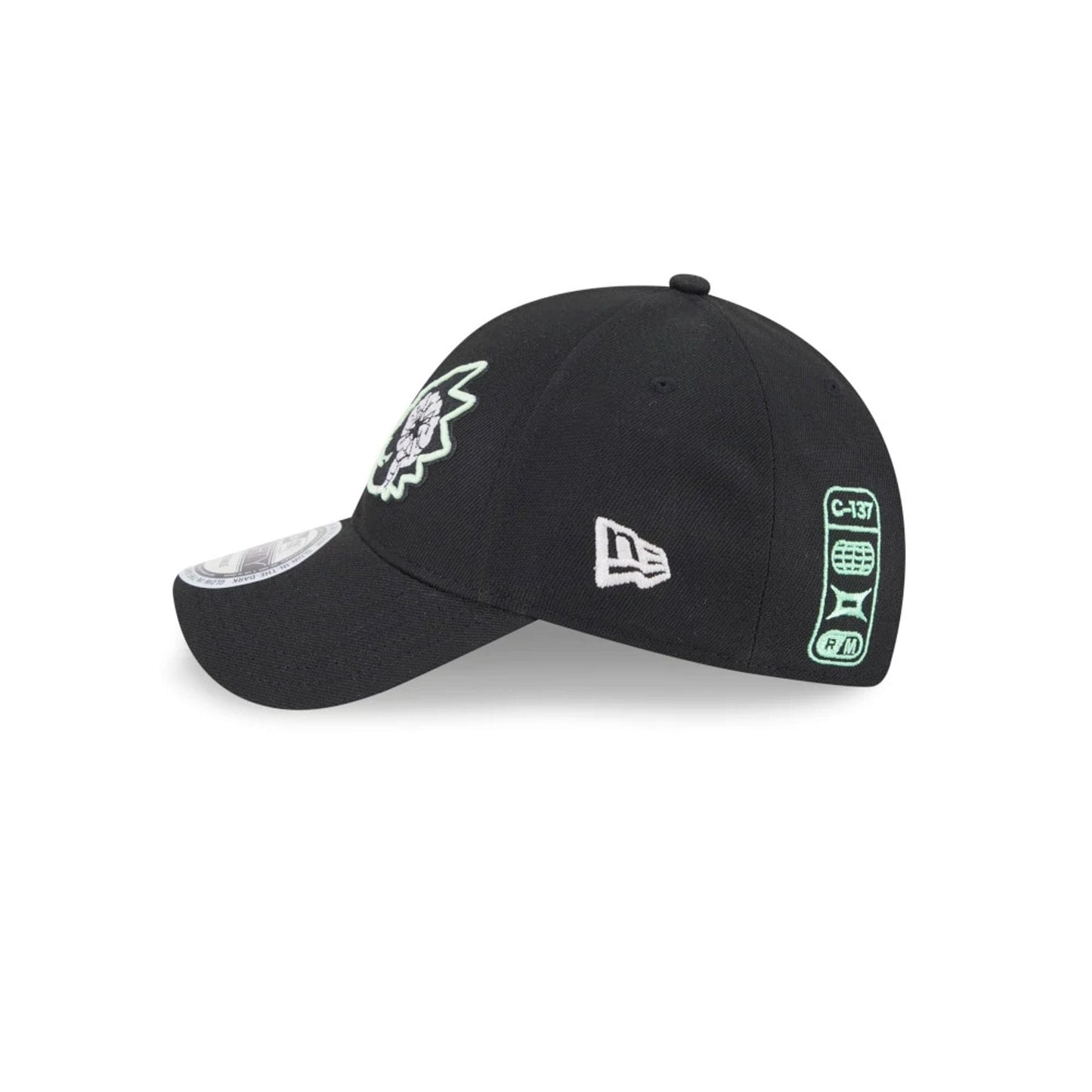Pictured is this  Rick And Morty 9FORTY Adjustable cap in black. 4