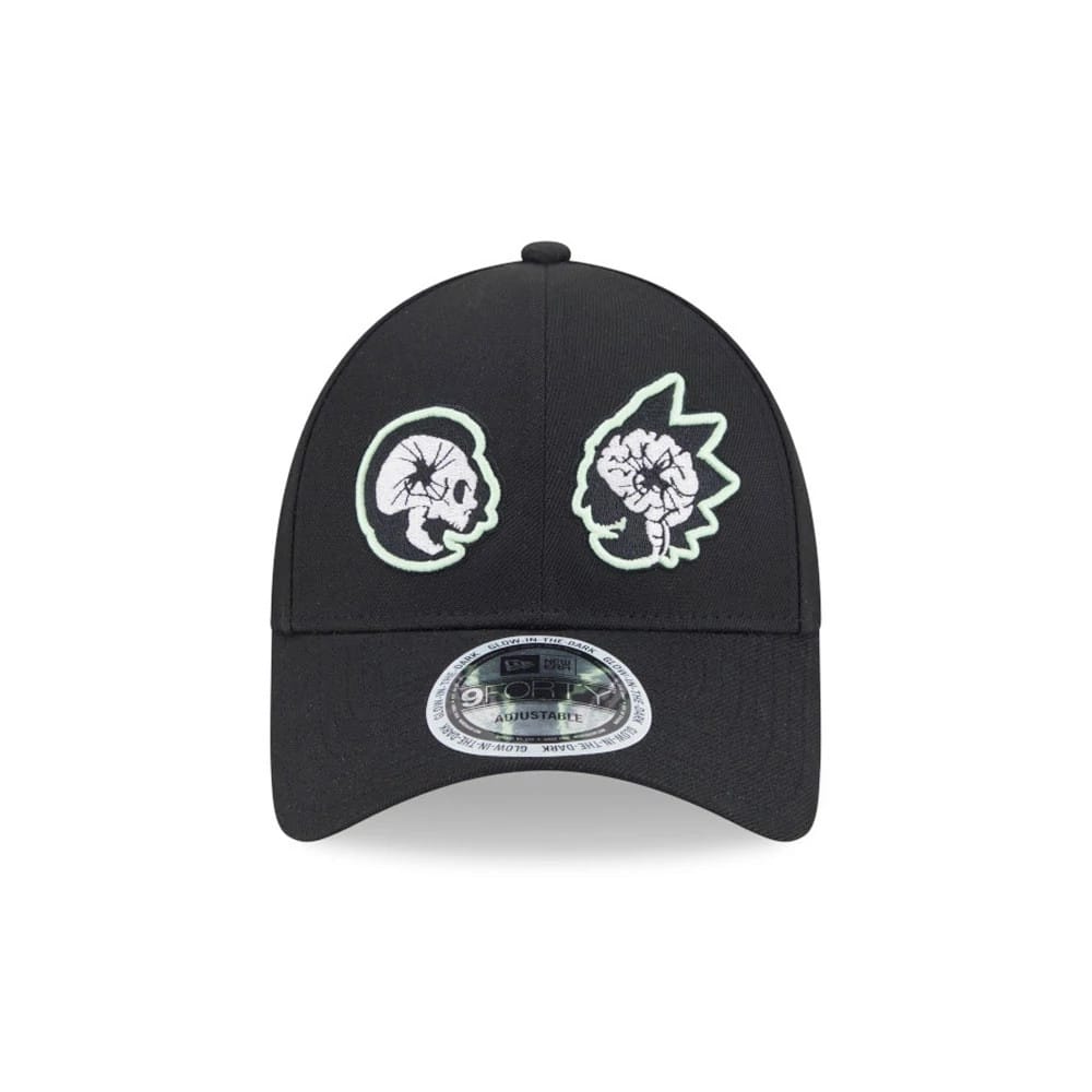 Pictured is this Rick And Morty Glow In The Dark 9FORTY Adjustable cap in black. 2