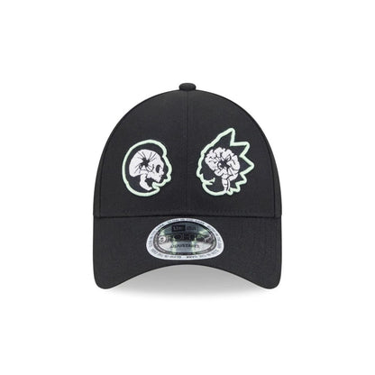 Pictured is this Rick And Morty Glow In The Dark 9FORTY Adjustable cap in black. 2