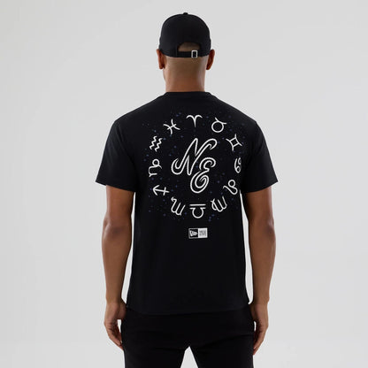 The model is wearing this New Era Zodiac Sign T-Shirt in black. 2