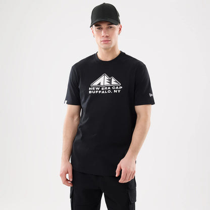 The model is wearing this New Era Outdoor Mountain T-Shirt in black. 1