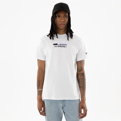 The model is wearing this New Era I Am Original T-Shirt in white. 1