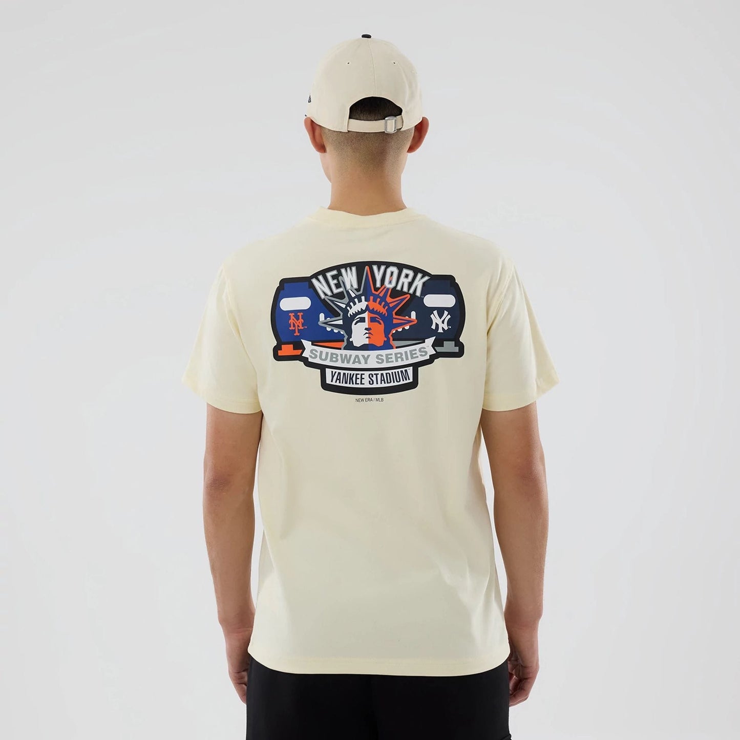 The model is wearing this MLB City Series New York Yankees T-Shirt in cream. 6