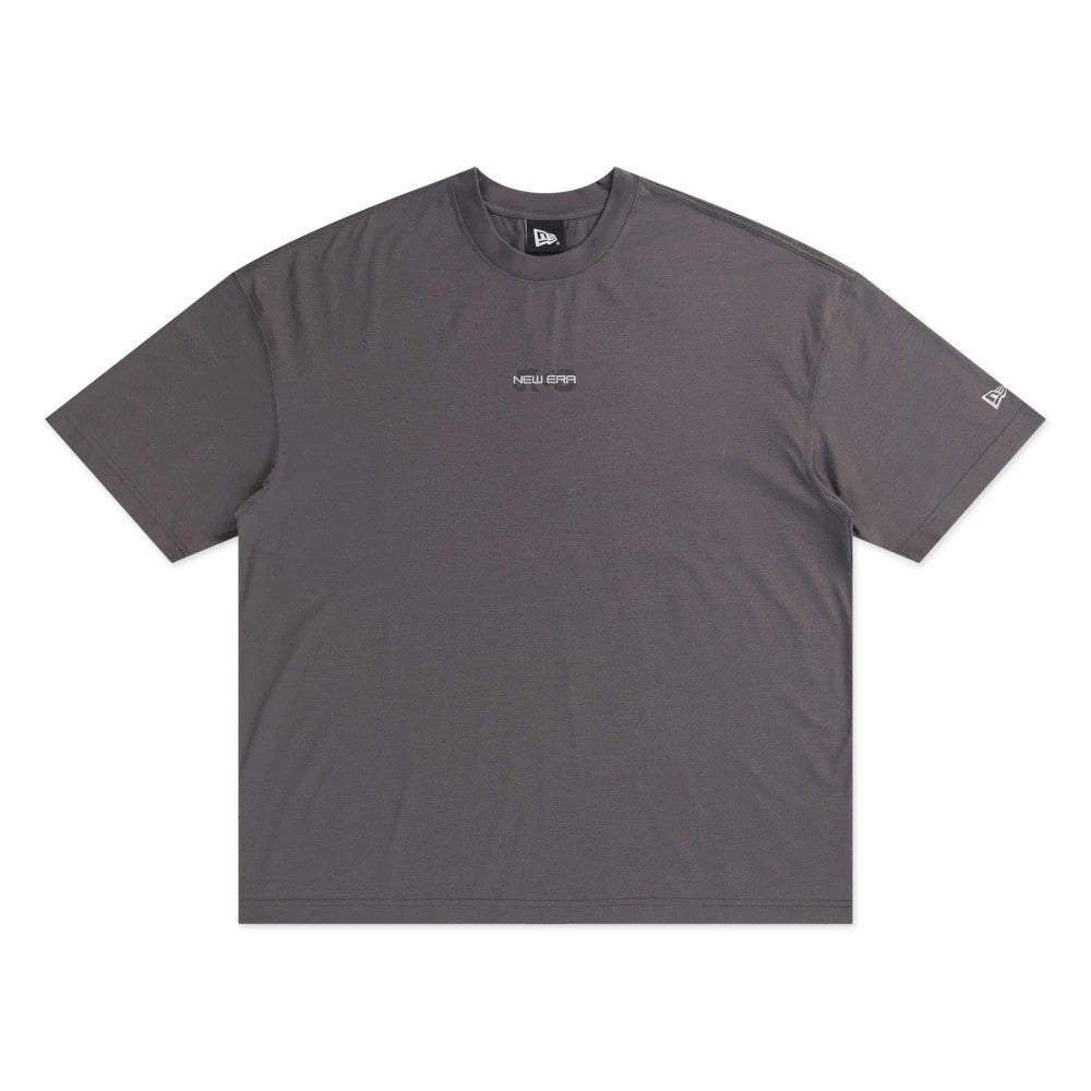 The model is wearing this New Era NEC Logo Oversized T-Shirt in black. 5