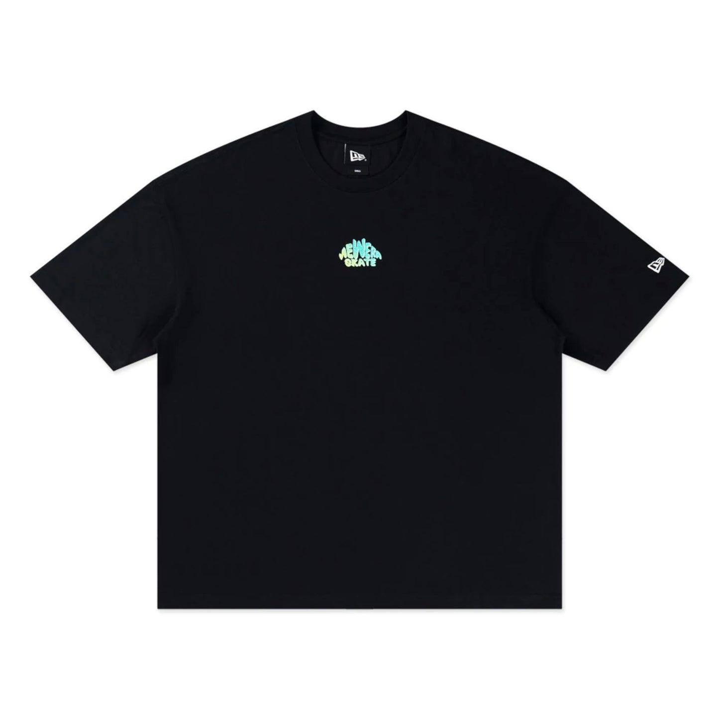 The model is wearing this New Era Skate Is Life Graphic Oversized T-Shirt in black. 6