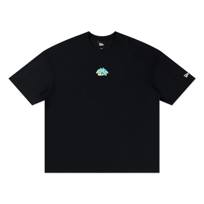 The model is wearing this New Era Skate Is Life Graphic Oversized T-Shirt in black. 6