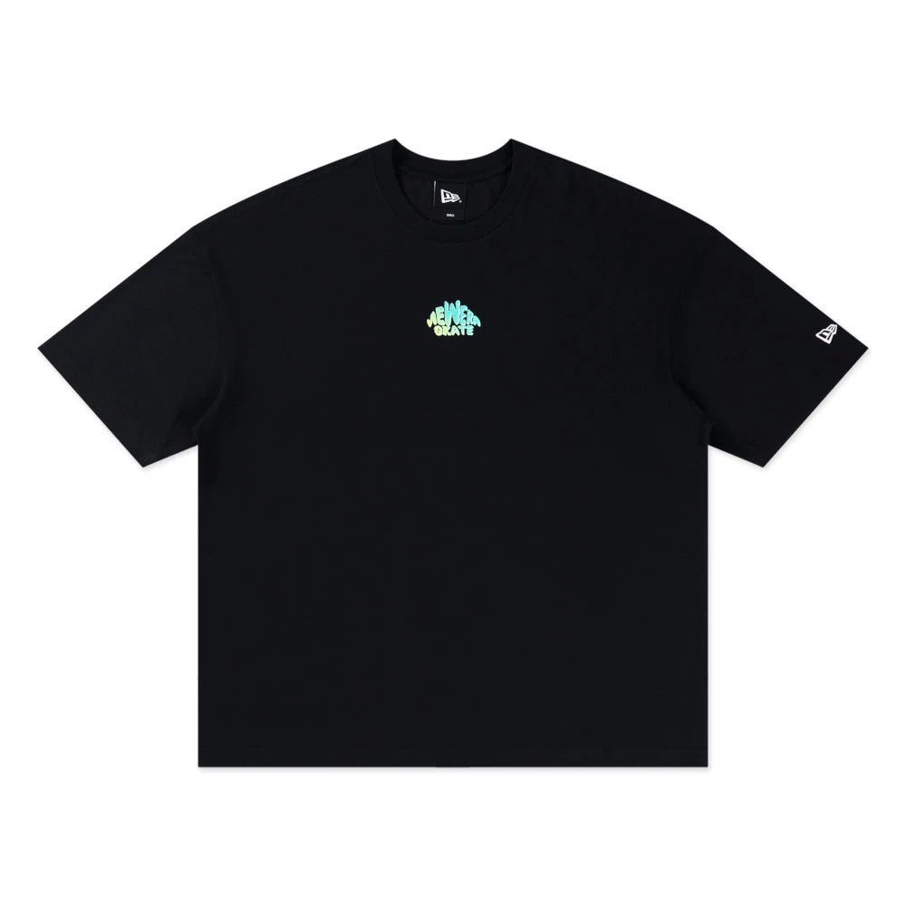 The model is wearing this New Era Skate Is Life Graphic Oversized T-Shirt in black. 6