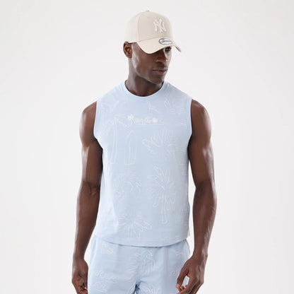 The model is wearing this New Era Resort Tank Top in blue. 1
