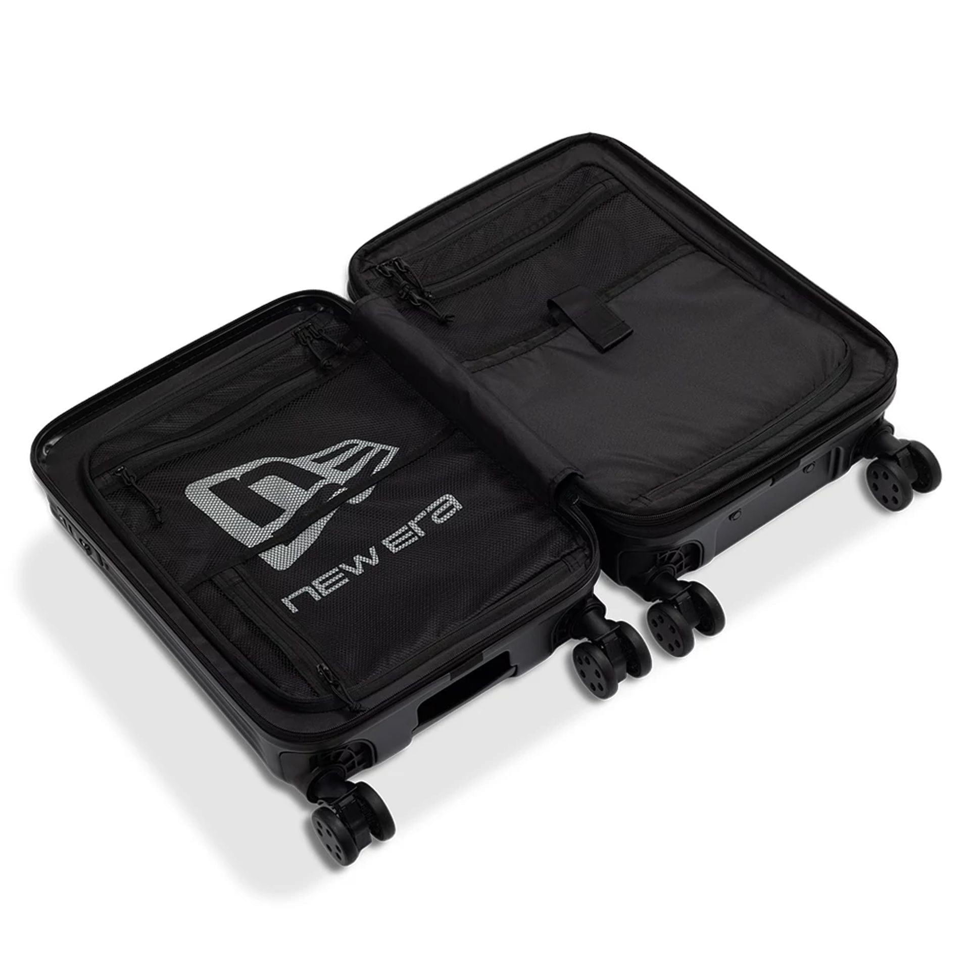 Pictured is this New Era Wheeled Cabin Case in black. 2