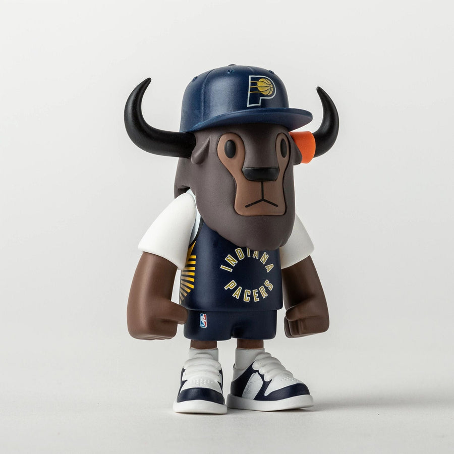 Pictured is this NBA 2025 Indiana Pacers Mini Buffalo Figure in navy. 3