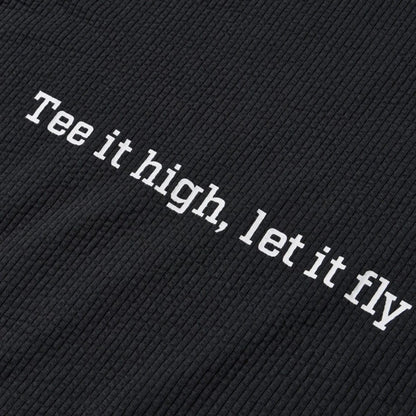 The model is wearing this New Era Seersucker Polo T-Shirt in black. 8