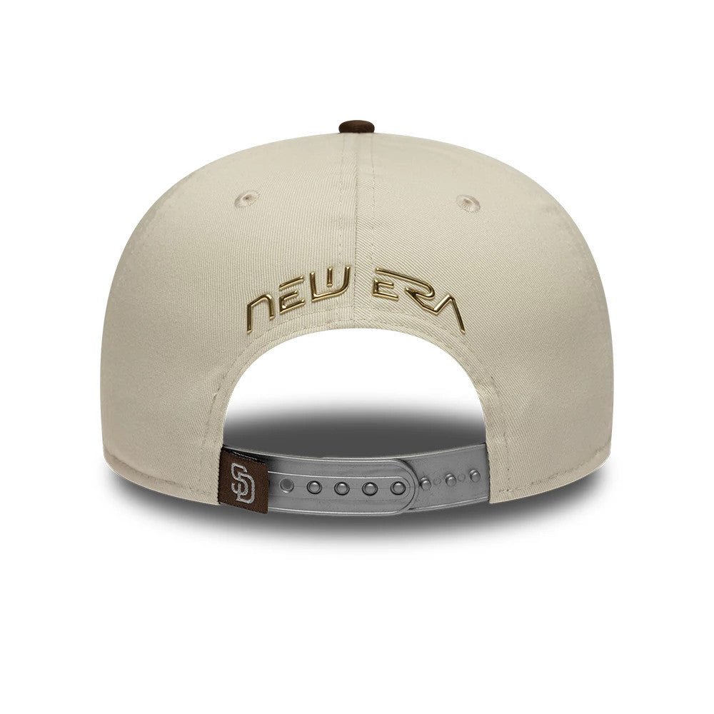 Pictured is this Hajime Sorayama X MLB San Diego Padres Retro Crown 9FIFTY cap in Cream. 3