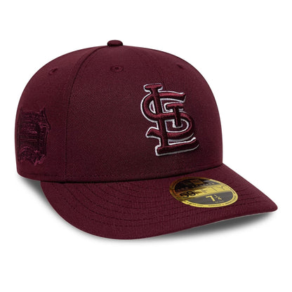 Pictured is this MLB College Varsity St. Louis Cardinals Low Profile 59FIFTY Fitted cap in dark red. 4