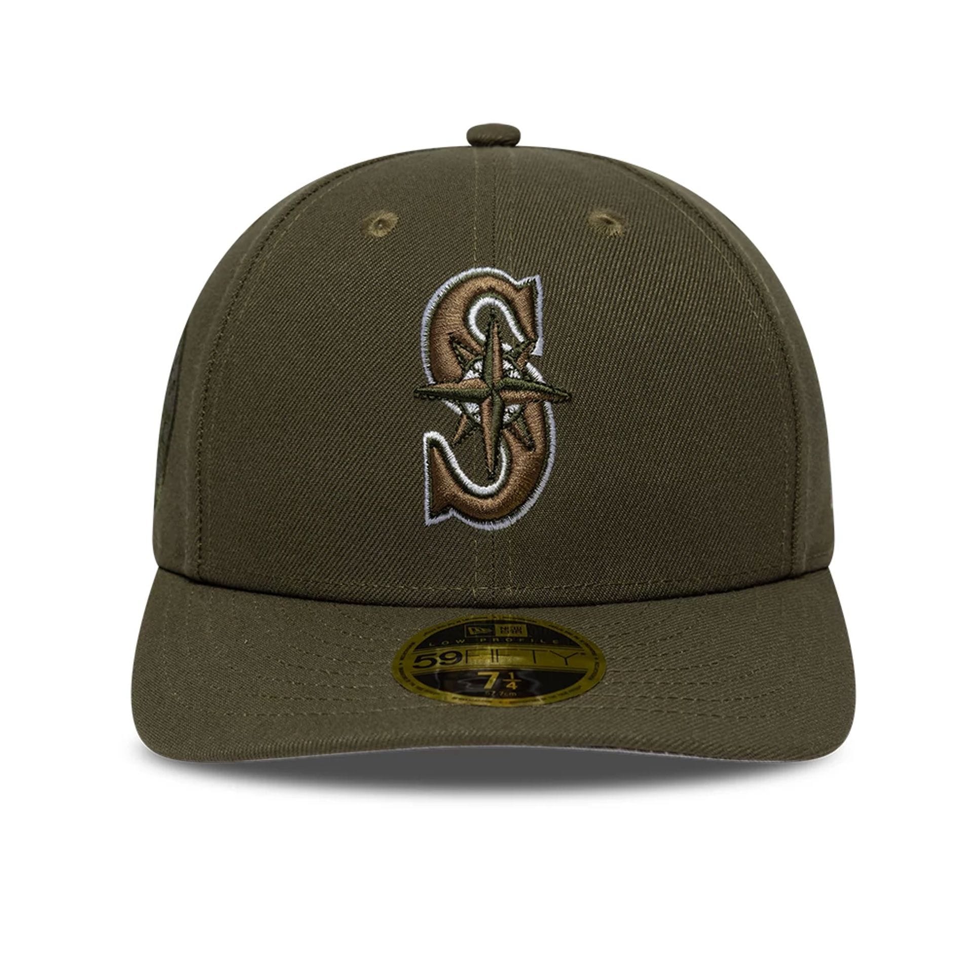 Pictured is this MLB College Varsity Seattle Mariners Low Profile 59FIFTY Fitted cap in dark green. 3