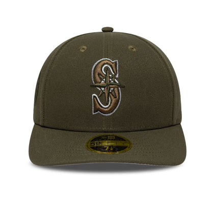 Pictured is this MLB College Varsity Seattle Mariners Low Profile 59FIFTY Fitted cap in dark green. 3