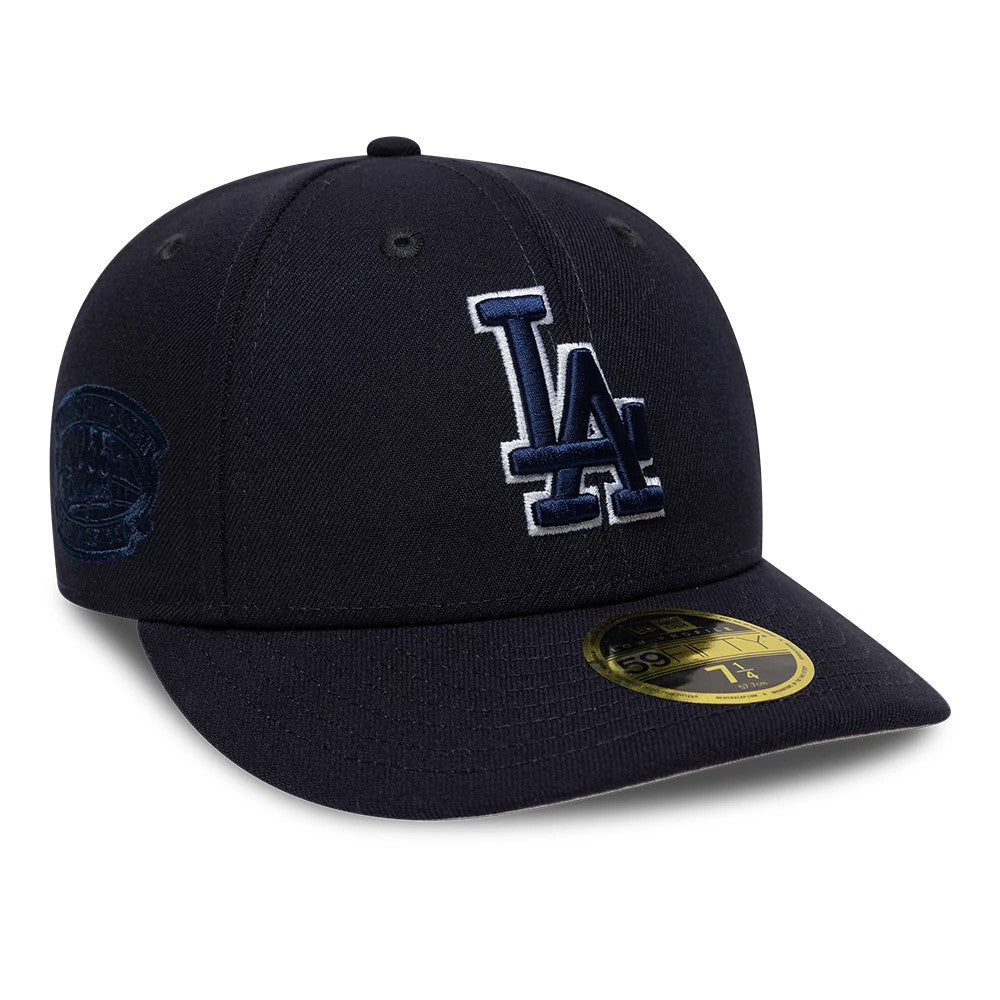 Pictured is this MLB College Varsity LA Dodgers Low Profile 59FIFTY Fitted cap in navy. 4