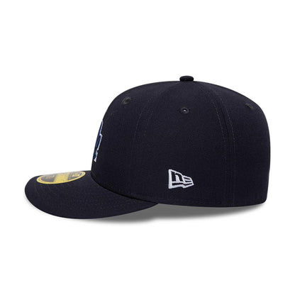 Pictured is this MLB College Varsity LA Dodgers Low Profile 59FIFTY Fitted cap in navy. 5