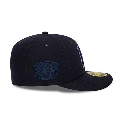 Pictured is this MLB College Varsity LA Dodgers Low Profile 59FIFTY Fitted cap in navy. 6