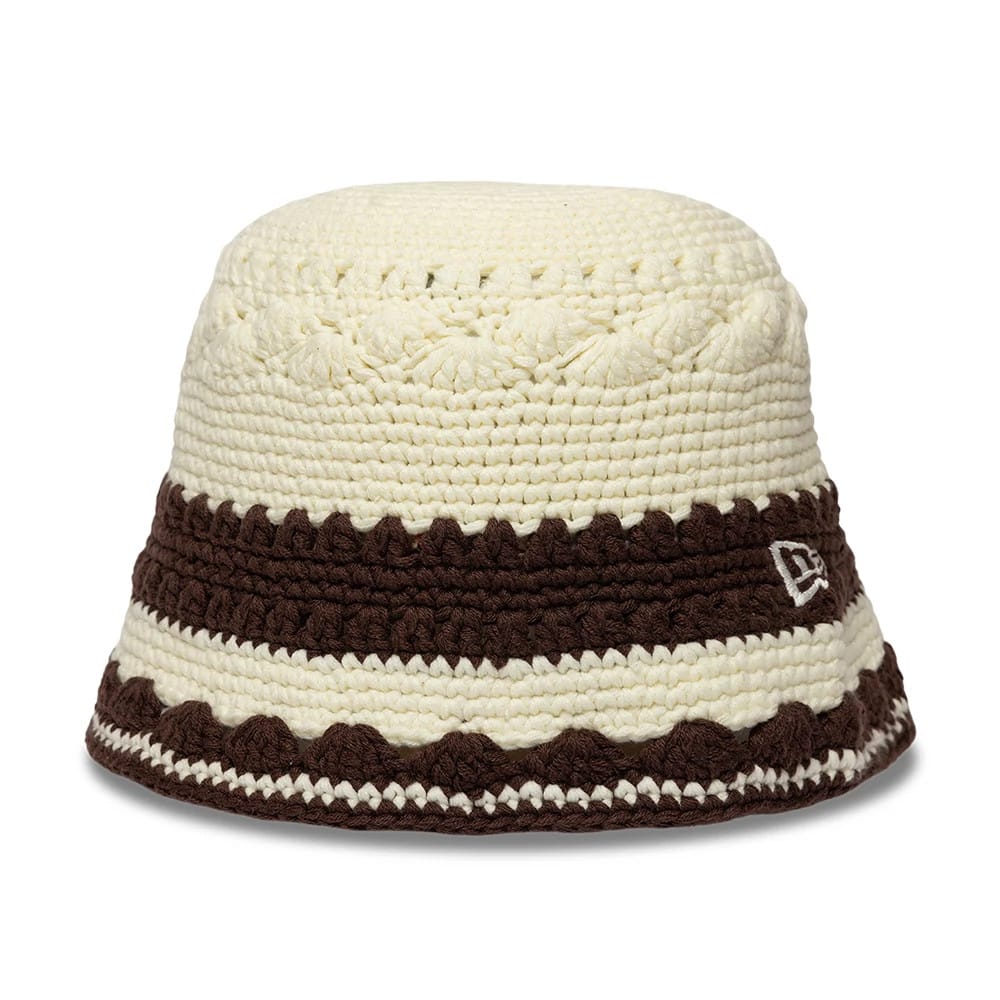 New Era Crochet Border White Explorer Bucket Hat | NEC UK