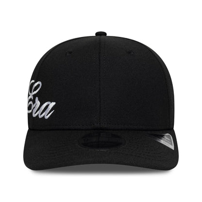 Pictured is this New Era Big Script 9FIFTY Stretch Snap cap in black. 2