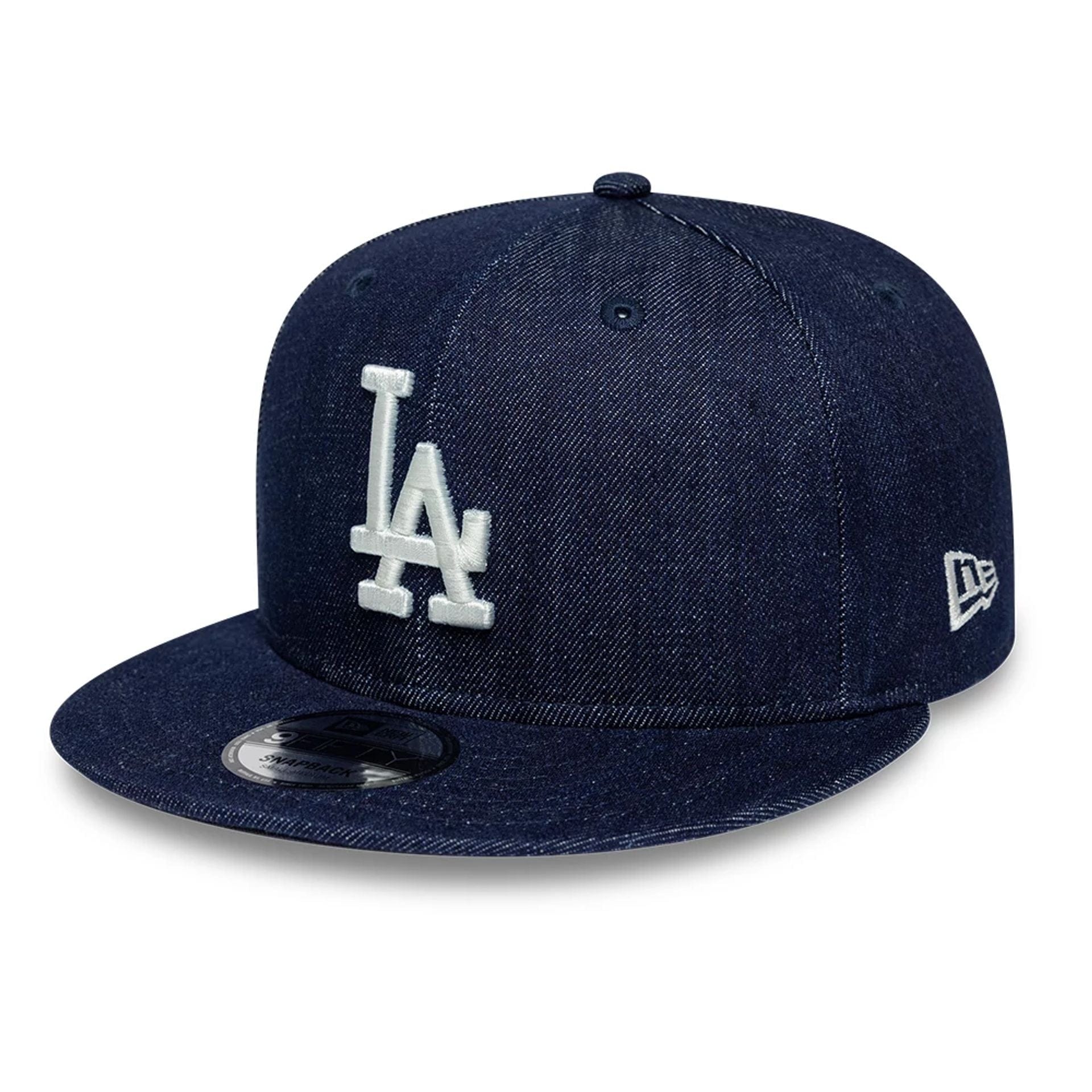 Pictured is this MLB Denim LA Dodgers 9FIFTY Snapback cap in navy. 1