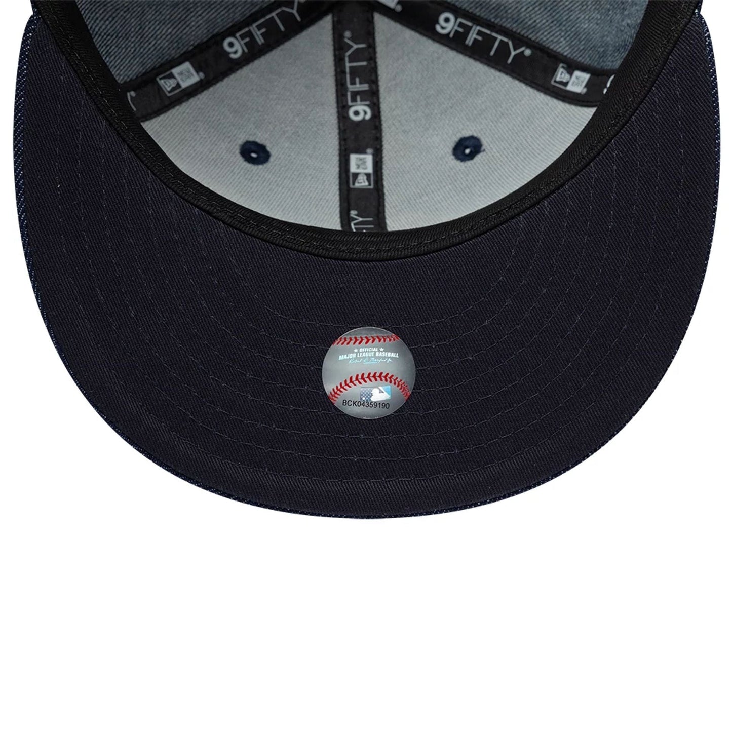 Pictured is this MLB Denim LA Dodgers 9FIFTY Snapback cap in navy. 7